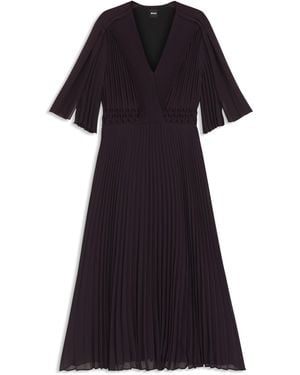 BOSS Plissé Dress With Waistband Smocking - Blue