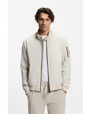 BOSS Water-Repellent Blouson Jacket With Double Piping - Grey