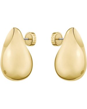 BOSS Tone Earrings With Drop Design - Metallic