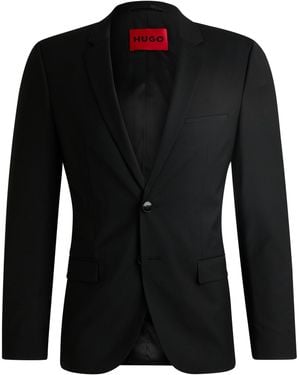 HUGO Extra Slim-Fit Colbert Van Een Wolmix Met Stretch - Zwart