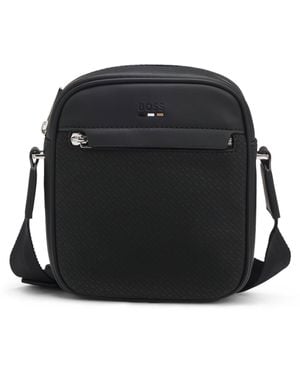 BOSS Reportertas Met Monogramdetails - Zwart