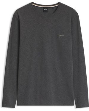 BOSS Camiseta De Algodón Elástico - Gris