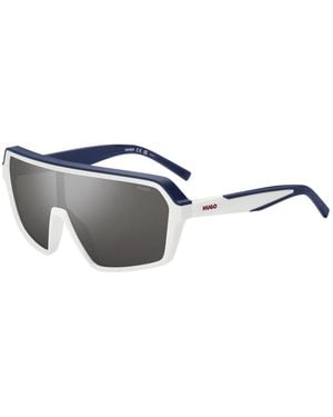 HUGO Mask-Style Sunglasses With Shaded Lenses - White