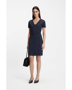 BOSS Slim-Fit Dress With Piped Waist - Blue