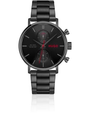 HUGO #Takeoff Beschichtete Uhr Mit Schwarzem Zifferblatt