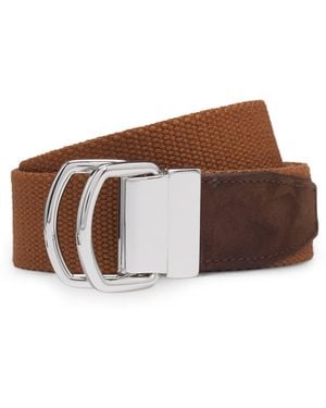 BOSS By Beckham Tape Belt With Nubuck Trims - Brown