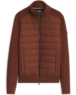 BOSS Padded-Front Jacket - Brown