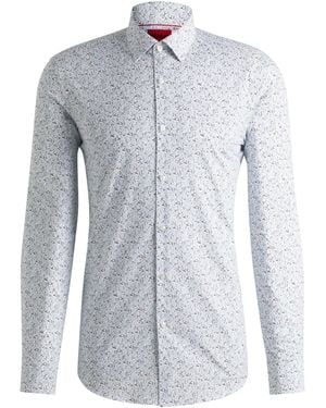 HUGO Slim-Fit Hemd Aus Bedruckter Baumwoll-Popeline - Mehrfarbig
