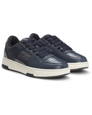 HUGO Lace-Up Trainers With Patent Trims - Blue