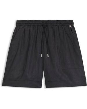 BOSS Shorts De Ramio Con Cordón Trenzado - Negro