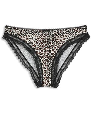 HUGO Slip Aus Elastischer Mikrofaser Mit Mittlerer Bundhöhe Und Spitzenbesatz - Schwarz