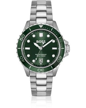 BOSS Horloge Met Groene Wijzerplaat En Stalen Polsband