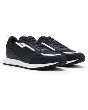 HUGO Sneakers Aus Verschiedenen Materialien Mit Logo-Akzenten - Blau