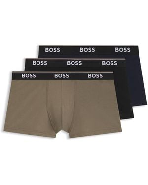 BOSS Three-Pack Of Logo-Waistband Trunks - Black