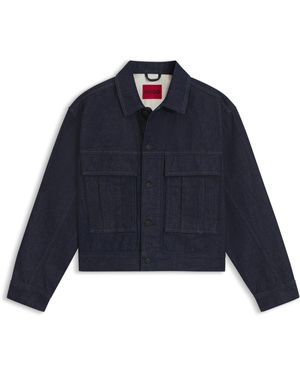 HUGO Relaxed-Fit Jack Van Japans Denim - Blauw