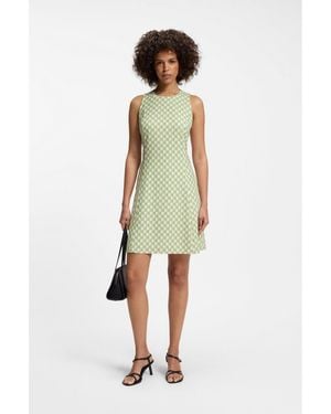 HUGO Sleeveless Dress With Geometric Print - Green