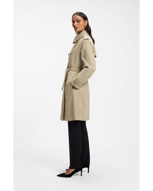 BOSS Water-Repellent Trench Coat With Buckled Belt - Natural