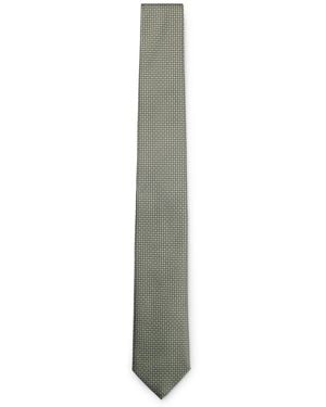 BOSS Silk-Blend Tie With Jacquard Pattern - Green
