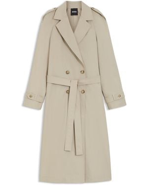BOSS Gabardina Regular Fit De Algodón Elástico - Neutro