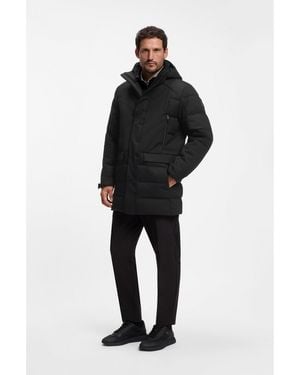 BOSS Water-Repellent Hooded Parka With Down Filling - Blue
