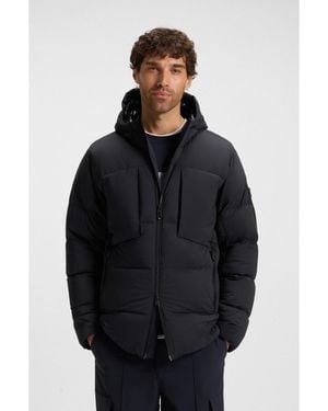 BOSS Water-Repellent Parka Jacket With Down Filling - Black