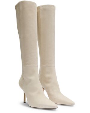 BOSS Botas Hasta La Rodilla De Ante Y Piel - Blanco