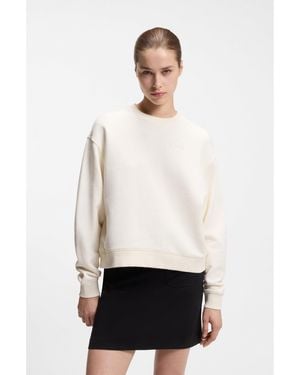 HUGO Cotton-Terry Sweatshirt With Embroidered Logo - White