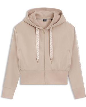 BOSS Hoodie Mit Reißverschluss Und Monogramm-Tape - Natur