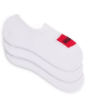 HUGO Füßlinge Mit Roten Logo-Labels Im Dreier-Pack - Weiß