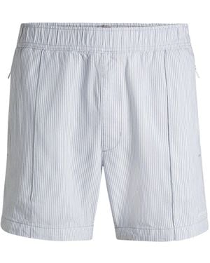 HUGO Shorts Van Een Katoenmix Met Verticale Strepen - Blauw