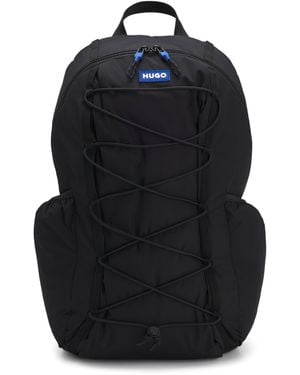 HUGO Mochila Con Parche De Logo De Goma Azul - Negro