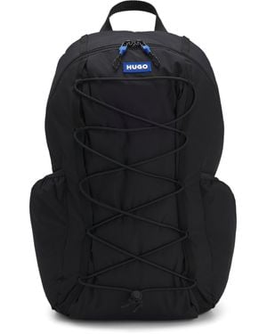 HUGO Rugtas Met Blauwe Rubberen Logopatch - Zwart