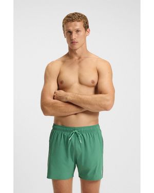 BOSS Swim Shorts With Signature Stripe And Logo - Green