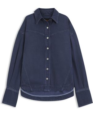 BOSS Oversized-Fit Blouse Van Smoky Stevig Denim - Blauw