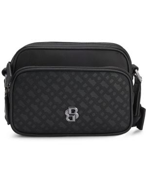 BOSS Umhängetasche Mit Monogramm-Muster - Schwarz
