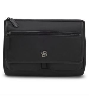 BOSS Bolso Bandolera De Sarga Estructurado Con Logo En La Cinta - Negro