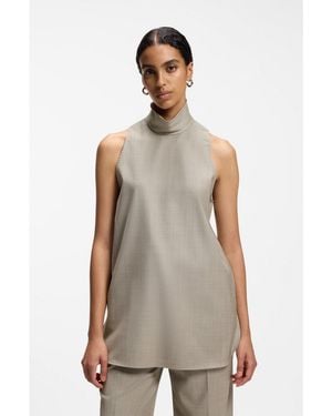 BOSS Sleeveless Tailored Blouse - Grey