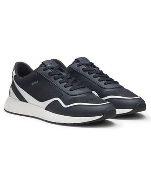 BOSS Sneakers Aus Mesh Mit Gerippter Sohle - Blau