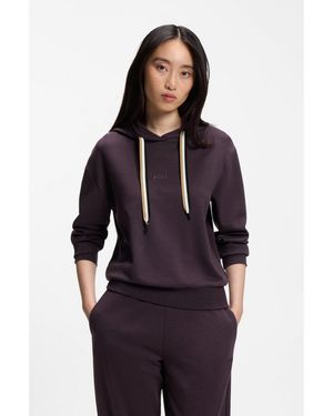 BOSS Logo-Detail Hoodie - Purple