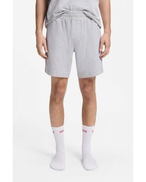 HUGO Logo-Print Loungewear Shorts - Blue