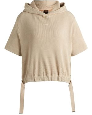 BOSS Hoodie Aus Baumwoll-Mix Mit Waffelstruktur - Natur