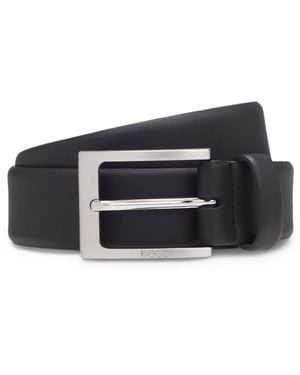 BOSS Nappa-Leather Belt With Pin Buckle - White
