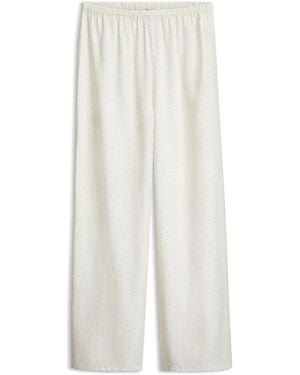 HUGO Pyjama-Hose Mit Geradem Beinverlauf Aus Satin Mit Strass - Weiß