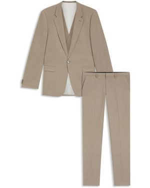 HUGO Extra Slim-Fit Dreiteiler Mit Filigraner Struktur - Weiß