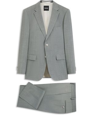 BOSS Traje Slim Fit De Dos Piezas En Lana Virgen - Gris