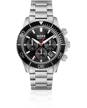 BOSS Sealiner Reloj De Esfera Negra Con Bisel De Taquímetro Giratorio - Negro
