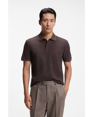 BOSS Knit Polo Shirt - Brown