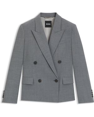 BOSS Dark Gray Women's Tailored Jackets Size 4 - Blue