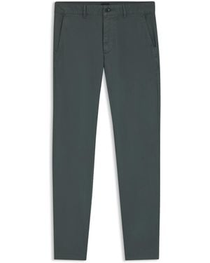 BOSS Slim-Fit Broek Van Overgeverfd Stretchsatijn - Blauw