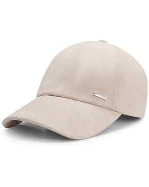 BOSS Suede Cap With Logo Rivet - White
